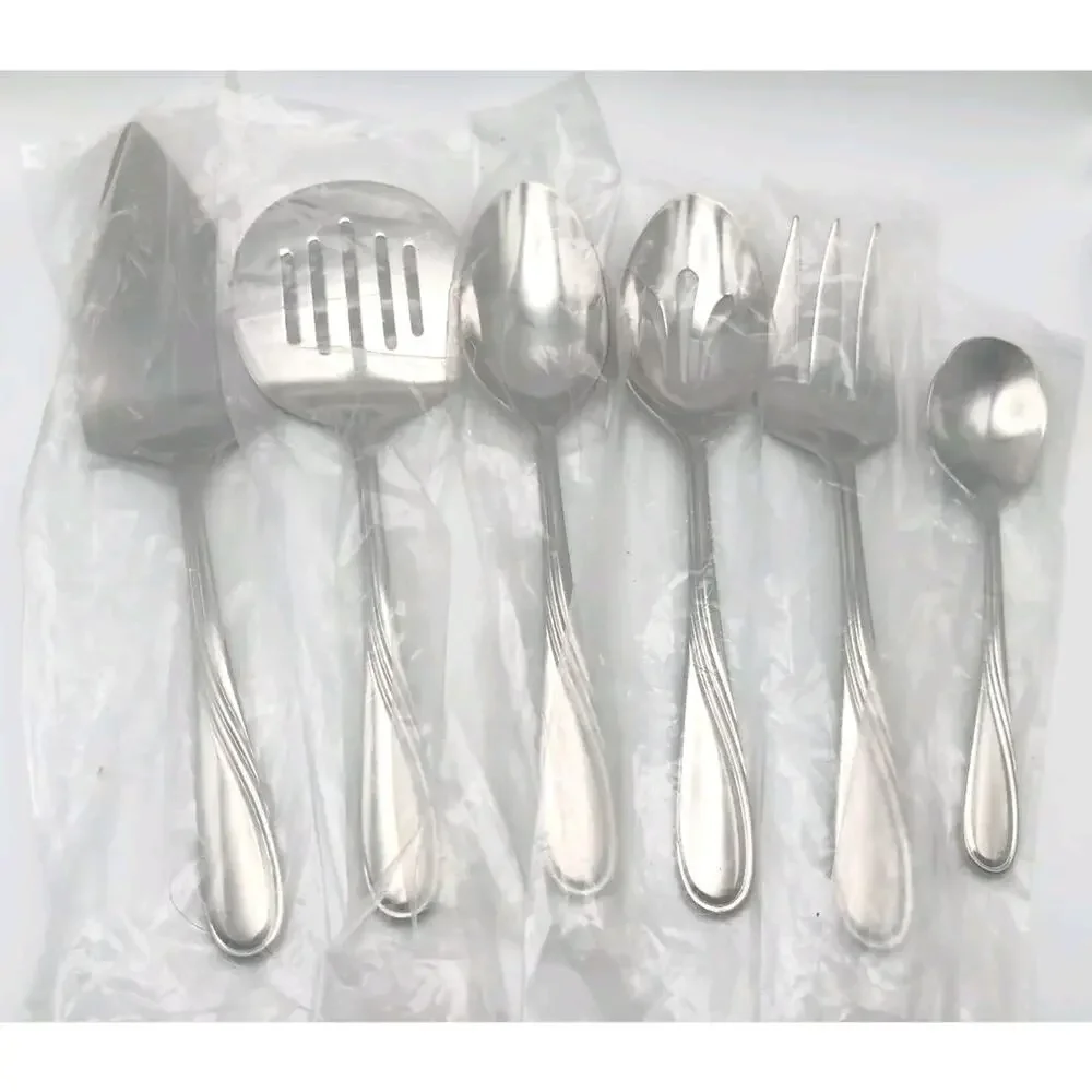 Lenox Summerville 6 Piece Serving Hostess Set 18/10 Stainless Flatware Vietnam